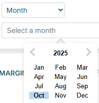 P&L Month Selector